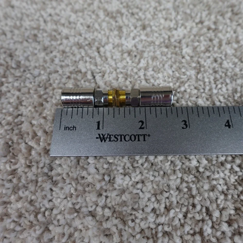 Coaxial Cable Coupler F-Type Barrel Connector Adapter Silver Brass 2 Inch